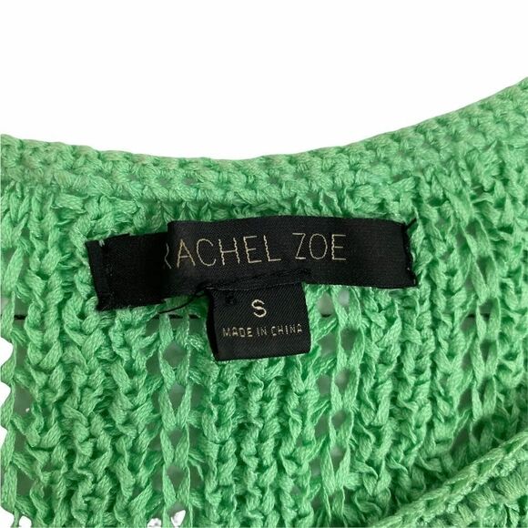 Rachel Zoe Green Knit Crochet Sweater Size small - Picture 5 of 10